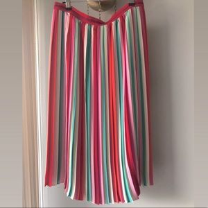 J.Crew Multi-coloured Pleated Skirt
